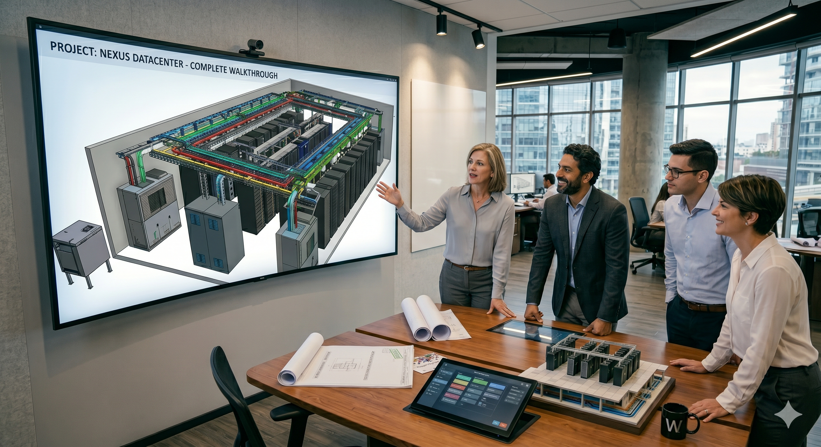 Equipo DATCER presentando proyecto de data center