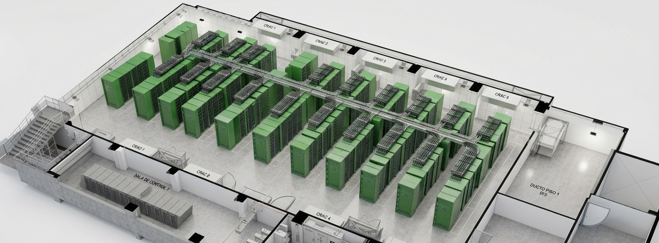 Modelo 3D render del Data Center
