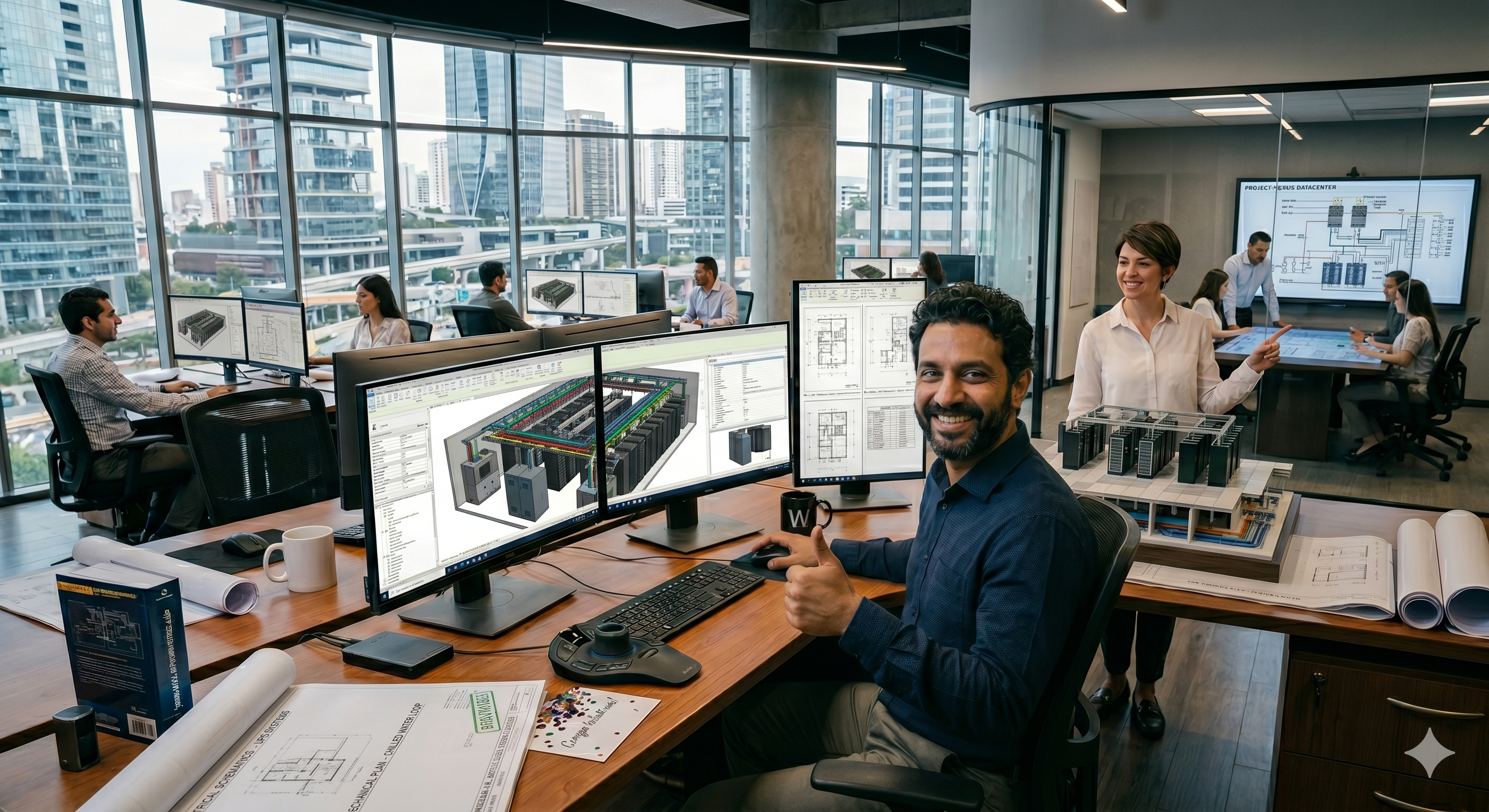 Equipo DATCER diseñando data center