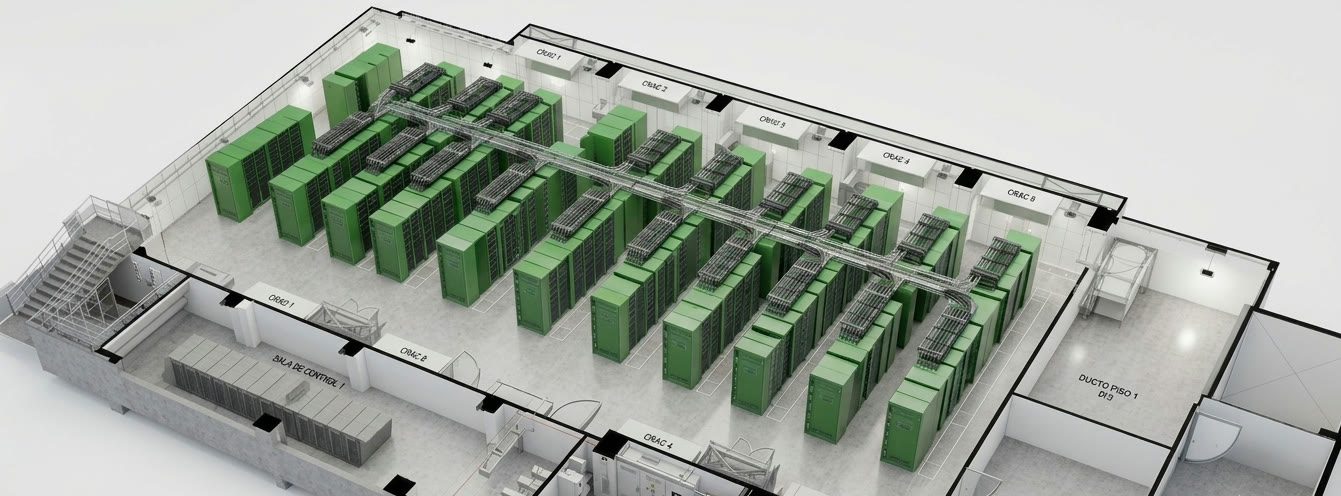Render 3D del data center