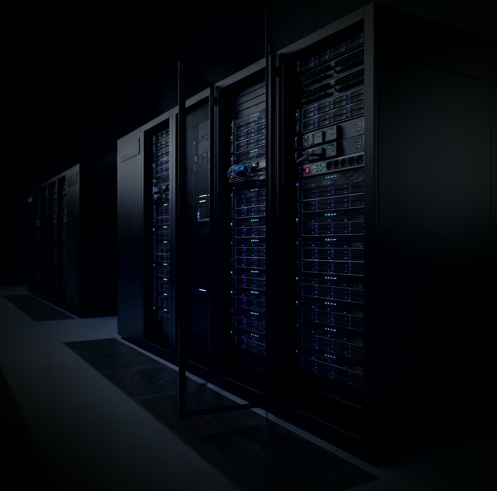 Racks de servidores instalados en una sala t&eacute;cnica